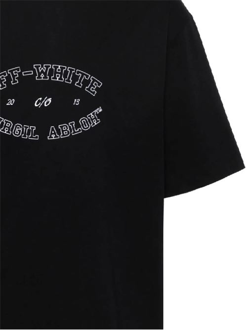 Black cotton jersey t-shirt OFF WHITE | OMAA120F24JER00M1001